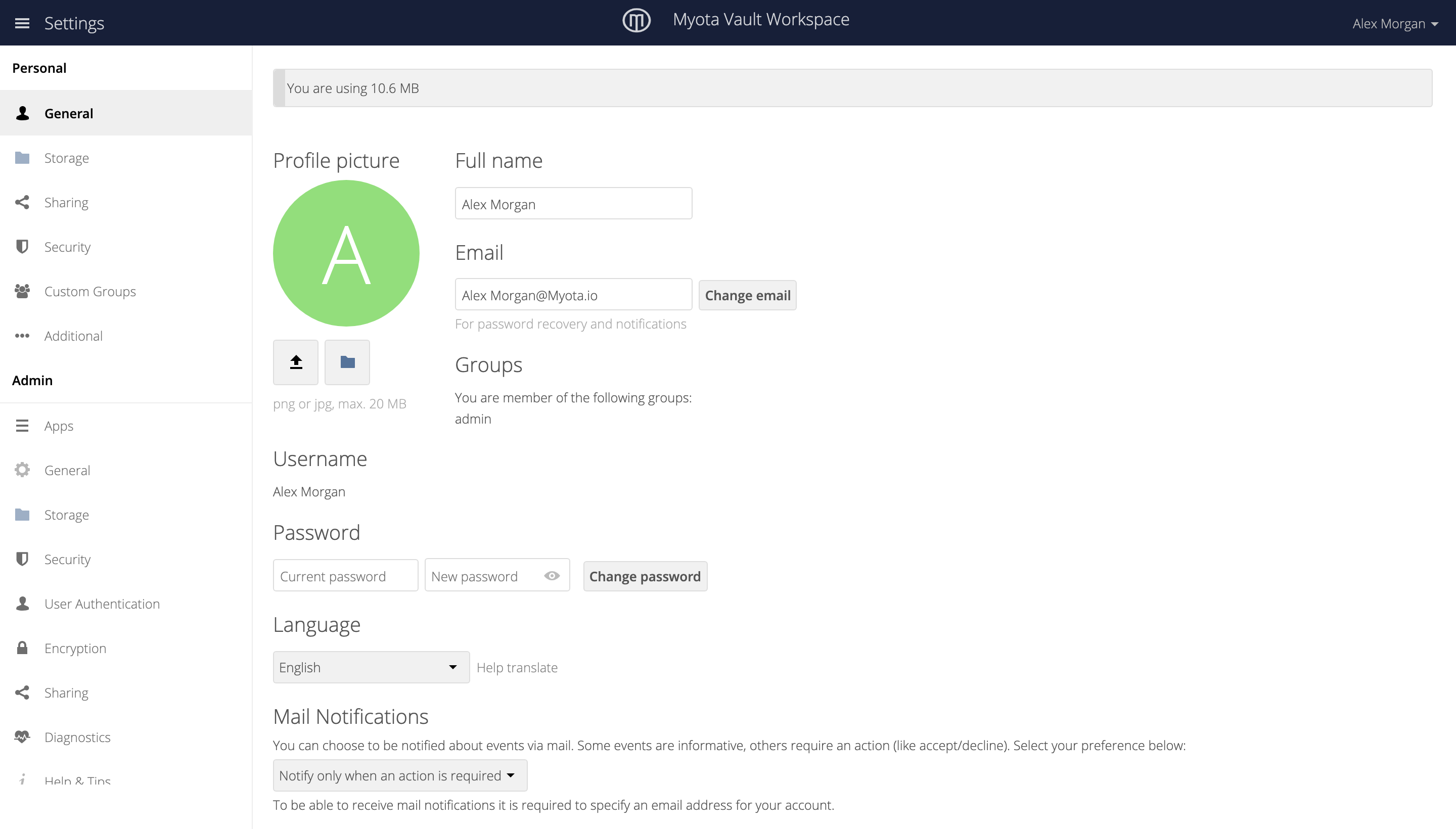 Account settings