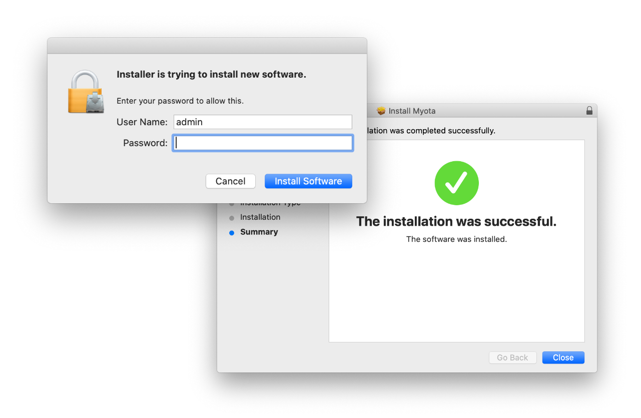 Run & Authorize The Myota Installer